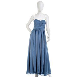 JENNY YOO Ruched Strapless Chiffon Dress Size 14